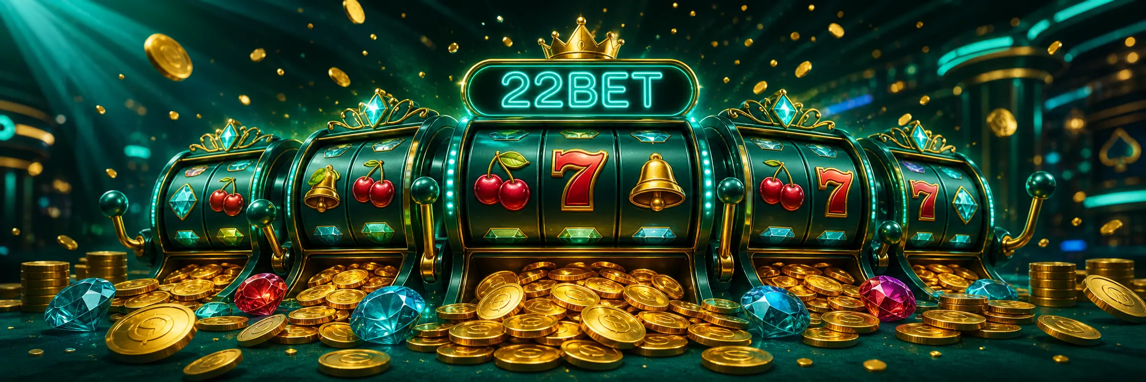 22Bet slots selection: slot reels, jackpot symbols and coins